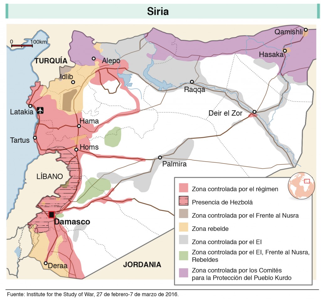 Mapa de la guerra en Siria