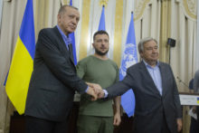 Erdogan y los vaivenes de la política exterior turca Volodymyr Zelenskyi, Recep Tayyip Erdogan And Antonio Guterres Meeting In Lviv