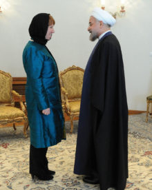 Pesadillas de la diplomacia europea President Rouhani, EU foreign policy chief meet