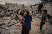 Hamás-Israel: Un viaje a ninguna parte Effects of the destruction caused by an Israeli bombing of the