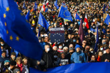 Pro EU Demonstration In Krakow, Poland