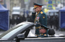 Movimiento de peones en el Kremlin Victory Day Parade In Red Square