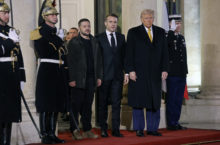 French President Emmanuel Macron Meets With Donald Trump And Volodymyr Zelensky At Elysee Palace