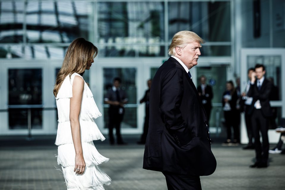 Donald Trump, Präsident der USA, und seine Ehefrau Melania Trump anlässlich des G20-Gipfels in der Hamburger Messe.