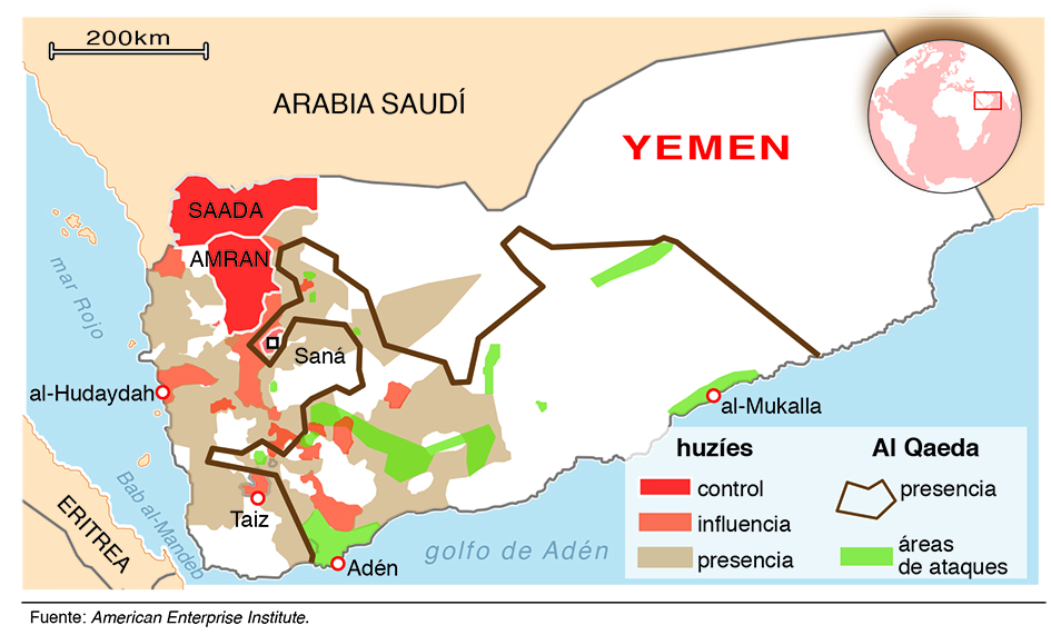 mapa Yemen polex