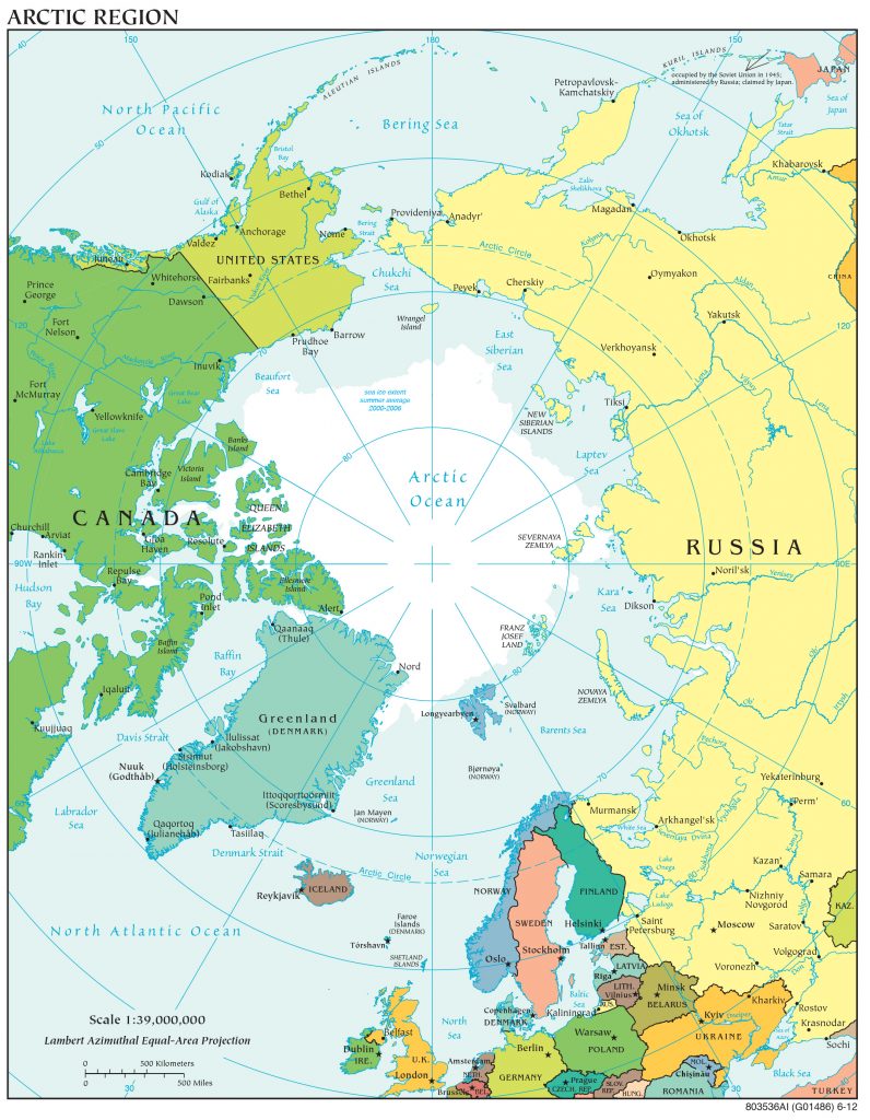 Mapa del Ártico