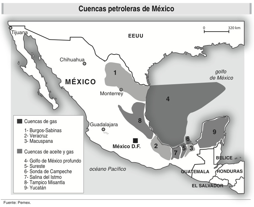 Cuencas petroleras en México
