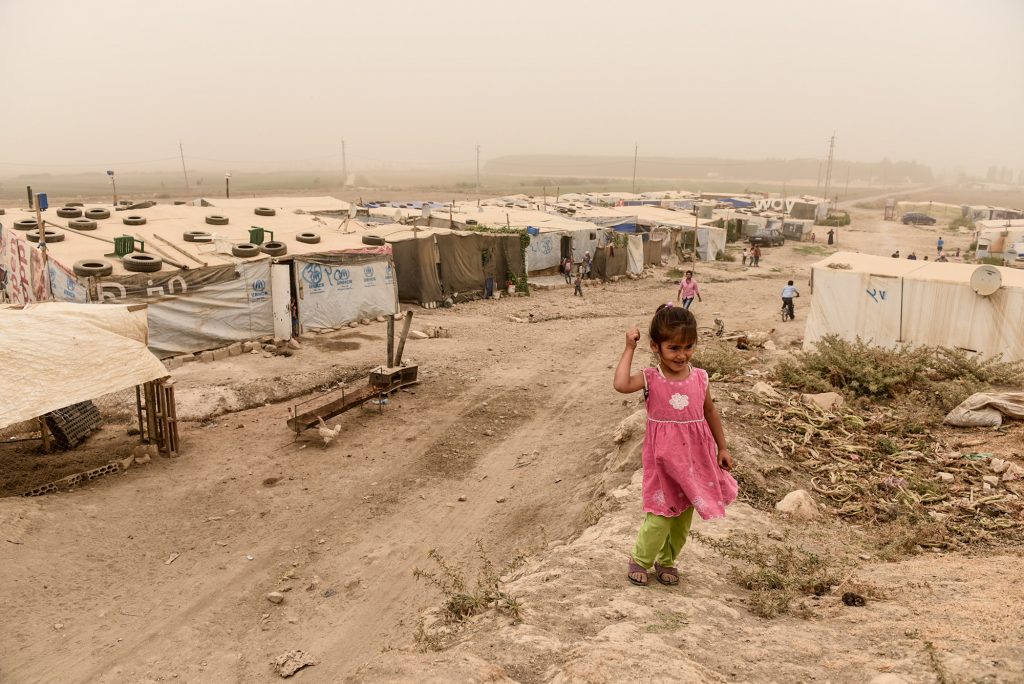 A historical sand storm hits the informal settlement of Tell el